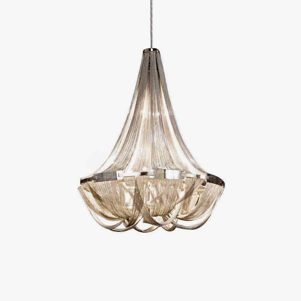 Lustre à pampilles en aluminium